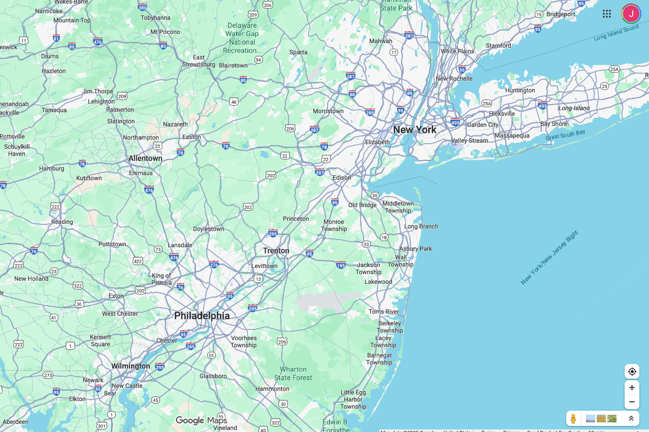 Regional NJ TRANSIT World Cup map